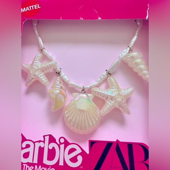 New ZARA X Barbie the Movie Pearl Sea Shell Necklace Rare Sold out ! - Picture 3 of 4